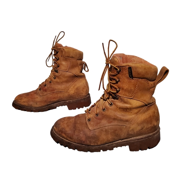 Chippewa Other - Vintage Chippewa Leather Lace-Up Combat Logger Boots Men's 8.5E, Vibram Soles